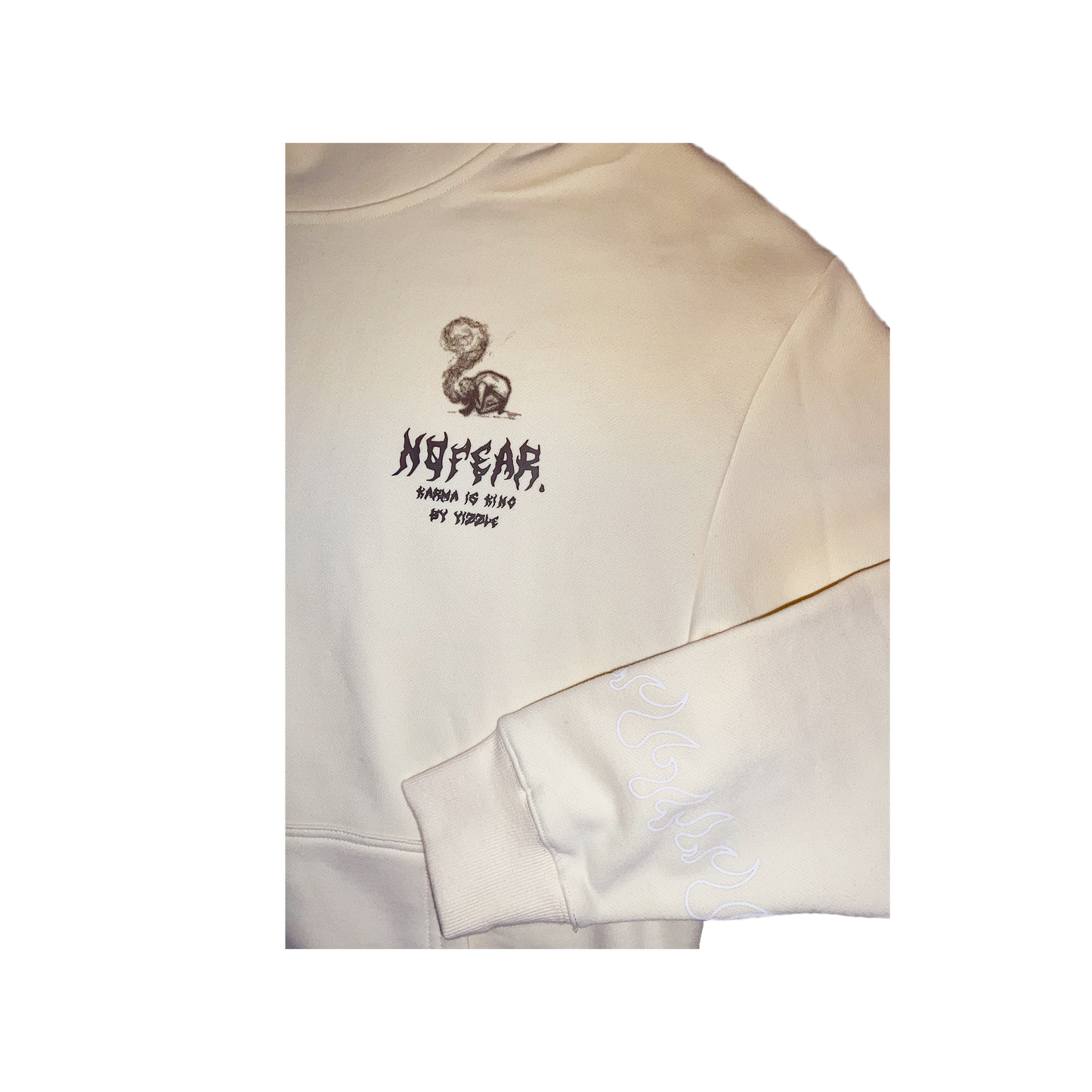 Puff Print Cream nofear Hoodie